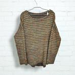 Vintage Trui Maat XXL Beige Multikleur Gebreid Handgemaakt, Verzenden, Beige, Maat 46/48 (XL) of groter, Zo goed als nieuw
