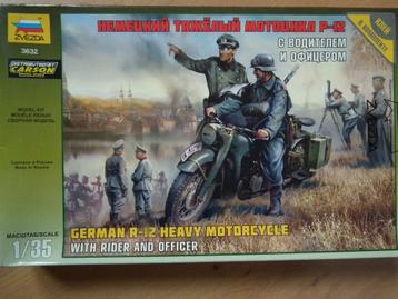 Zvezda 3632, German R12 heavy motor w rider & officer 1/35 beschikbaar voor biedingen