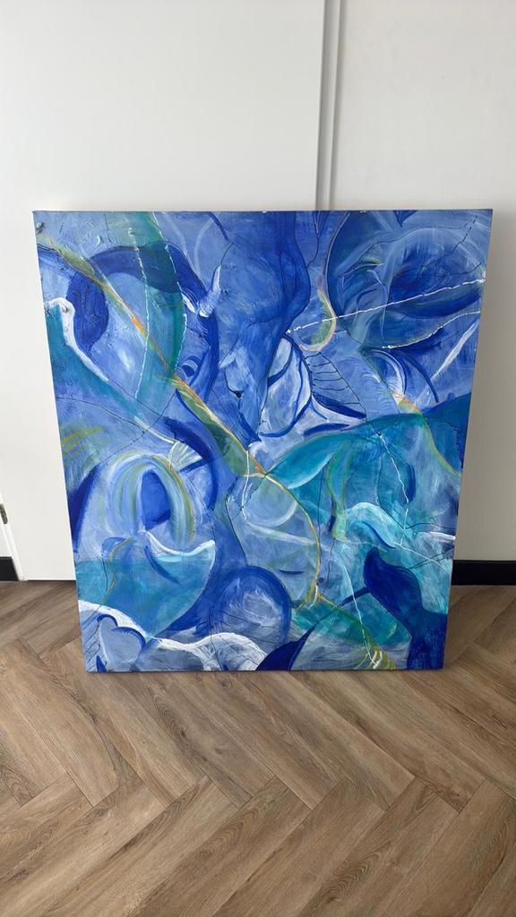Modern abstract schilderij, Antiek en Kunst, Kunst | Schilderijen | Modern, Ophalen