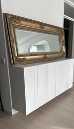 Grote Antieke Gouden Barok Spiegel, Ophalen, Gebruikt, 100 tot 125 cm, 150 tot 200 cm