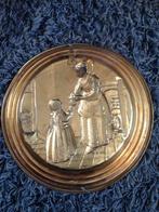 Oud koperen wandbord 15 cm, Ophalen of Verzenden