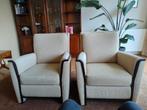 2 beige klassieke, tijdloze fauteuils, Ophalen, Gebruikt, Stof, 50 tot 75 cm