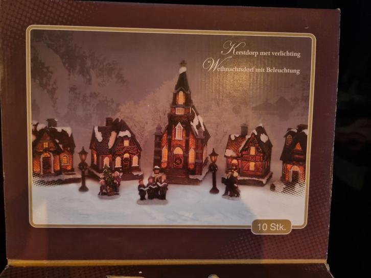 Kerstsorp met verlichting 10 delig, Diversen, Kerst, Ophalen of Verzenden