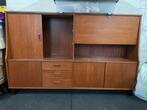Mid century highboard kast, jaren 60, Huis en Inrichting, Kasten | Dressoirs, Ophalen, Gebruikt, 150 tot 200 cm, Teakhout
