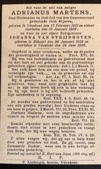 Adrianus Martens 1821 Udenhout., Ophalen of Verzenden