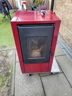 Rode pelletkachel - Vrijstaand, Huis en Inrichting, Kachels, Ophalen, Gebruikt, Pelletkachel, Vrijstaand