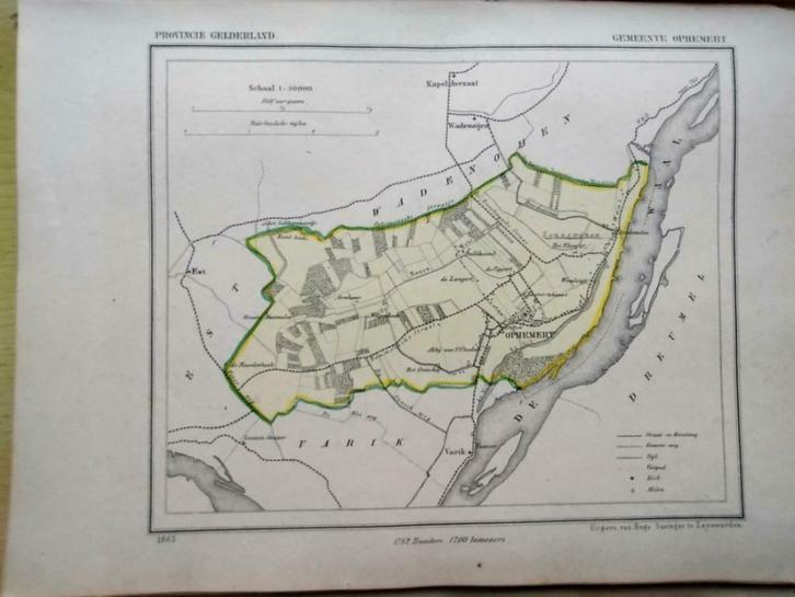 143/ Ophemert / Bulkheuvel Litho 1867 Kuyper GLD, Antiek en Kunst, Kunst | Litho's en Zeefdrukken, Ophalen of Verzenden