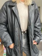 Vintage olskool leren jas motor biker bomberjack trenchcoat, Kleding | Heren, Jassen | Winter, Zwart, Ophalen of Verzenden, Gedragen