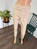 Beige nepleren broek maat M - ritsjes - fleece, Maat 38/40 (M), Beige, Ophalen of Verzenden, Lang