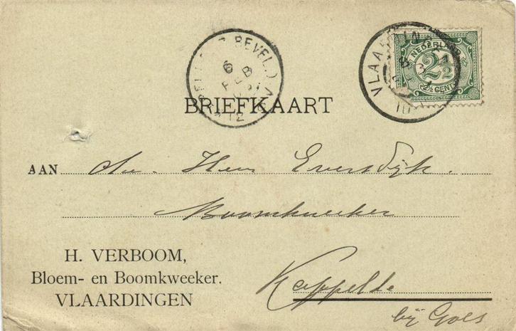 H. Verboom, Vlaardingen - 02.190? - briefkaart, Postzegels en Munten, Brieven en Enveloppen | Nederland, Envelop, Ophalen of Verzenden