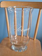 Grote glazen vaas met WELCOME, Ophalen of Verzenden, Zo goed als nieuw, Glas