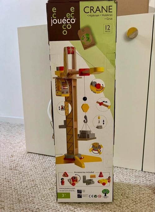 Houten hijskraan met accessoires, Kinderen en Baby's, Speelgoed | Houten speelgoed, Gebruikt, Overige typen, Ophalen