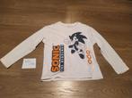 Wit shirt lange mouw Sonic - maat 110 - 116, Kinderen en Baby's, Ophalen of Verzenden, Zo goed als nieuw, Jongen, Shirt of Longsleeve