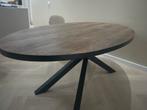 Ovale eettafel – donker eiken met zwarte poten – 200x100 cm, Huis en Inrichting, Tafels | Eettafels, Ophalen, Zo goed als nieuw