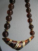 Oude Ketting Kralen Amber met Goldtone Accent Vintage, Sieraden, Tassen en Uiterlijk, Antieke sieraden, Ophalen, Overige materialen
