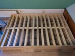 Houten bedframe 120x190 met vaste lattenbodem, Huis en Inrichting, Slaapkamer | Bedden, Ophalen, Eenpersoons, Bruin, 190 cm of minder
