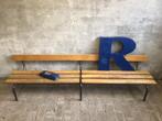 Vintage kinderbankje | schoolbankje | halbankje | 2 meter, Kinderen en Baby's, Kinderkamer | Tafels en Stoelen, Ophalen, Gebruikt