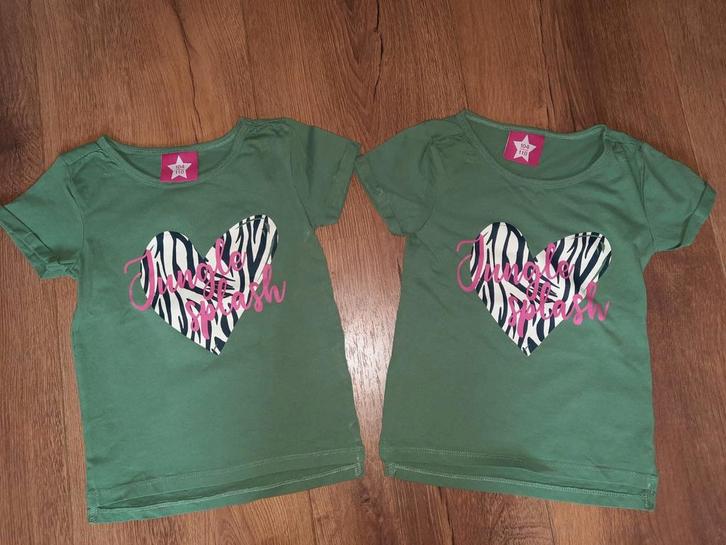 Tweeling meisjes shirts maat 104/110, Kinderen en Baby's, Tweelingen en Meerlingen, Zo goed als nieuw, Kleding, Ophalen of Verzenden