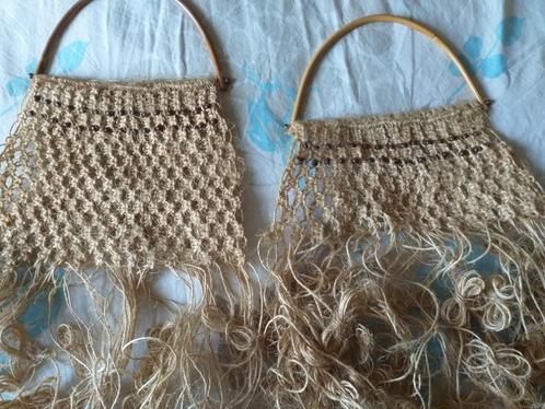 macramee tas kralen touw 2 handvatten half klaar, Hobby en Vrije tijd, Kralen en Sieraden maken, Nieuw, Draad, Ophalen of Verzenden