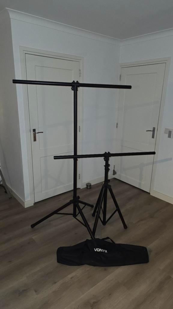 2x Licht/Speaker Statief met T-bar + Draagtas, Muziek en Instrumenten, Licht en Laser, Zo goed als nieuw, Licht, Ophalen