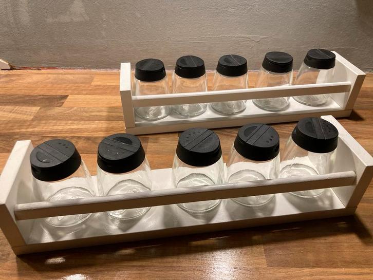 Ikea Kruidenrekjes met 10 Potjes, Huis en Inrichting, Keuken | Keukenbenodigdheden, Zo goed als nieuw, Ophalen of Verzenden