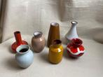 Vintage gekleurde kleine aardewerk vaasjes, Ophalen of Verzenden