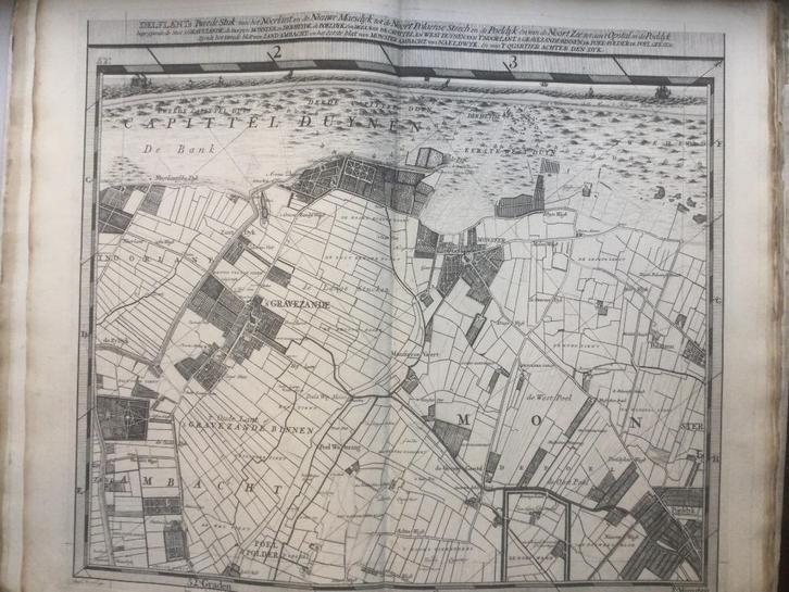 Delfland, Monster, Poeldijk, sGravenzande, Cruquius, 1712, Antiek en Kunst, Kunst | Etsen en Gravures, Verzenden