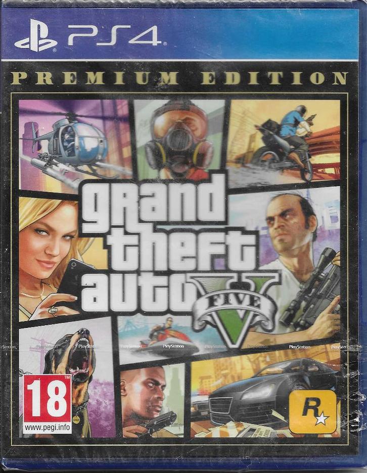 GTA 5 Premium edition Ps4 Nieuw in de folie, Spelcomputers en Games, Games | Sony PlayStation 4, Nieuw, Avontuur en Actie, 1 speler