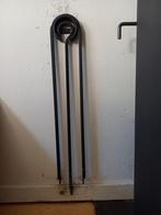 Moderne haardset pook tang strak design zwart rvs gietijzer, Ophalen, Zo goed als nieuw, Houthaard