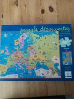 Djeco Puzzel europa 200 stukjes, Ophalen of Verzenden, Minder dan 500 stukjes, Zo goed als nieuw, Legpuzzel