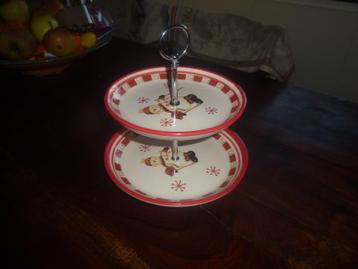 kerstservies etagere 2 lagen Ø 20 + 24 cm SIAKI beschikbaar voor biedingen