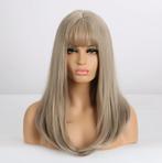 Asblonde Steile Pruik Met Pony Haar Dames Vrouwen Blonde, Verzenden, Nieuw, Pruik of Haarverlenging