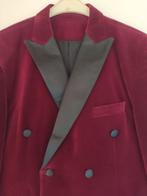 Rode velvet blazer in smoking look . Maat 50 M, Kleding | Heren, Ophalen of Verzenden, Zo goed als nieuw, Maat 48/50 (M), Rood