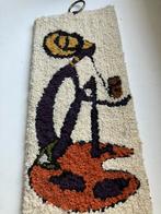 Vintage jaren 70 wanddecoratie wandkleedje geknoopt macramé, Ophalen of Verzenden