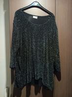 Glitter tuniek zwart maat 56/58/60, Ophalen of Verzenden, Zo goed als nieuw, Zwart, Blouse of Tuniek
