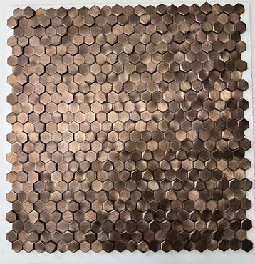 Colonial Hexagon Bronze 10mm 3D op matje 300x300x4-8mm beschikbaar voor biedingen