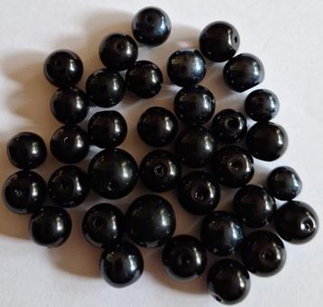 Zwarte glas kralen 10 mm beschikbaar voor biedingen