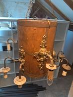 Antieke kerk hanglamp / kerkkroon – hout & messing – uniek, Antiek en Kunst, Antiek | Lampen, Ophalen