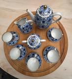 Lomonosov blauw Imperial Theeservies 5-persoons, Antiek en Kunst, Ophalen