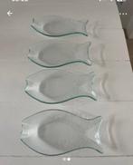 4 kleine vis  / sushi schaaltjes glas, Huis en Inrichting, Keuken | Servies, Ophalen, Overige stijlen, Glas, Schaal of Schalen