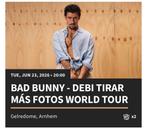 2x Bad Bunny 23 june Tickets for sale Arnhem Netherlands, Twee personen, Juni