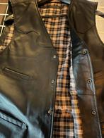 Leren heren gilet - Zwart - Maat L, Kleding | Heren, Bodywarmers, Ophalen of Verzenden, Nieuw, Maat 52/54 (L), Zwart