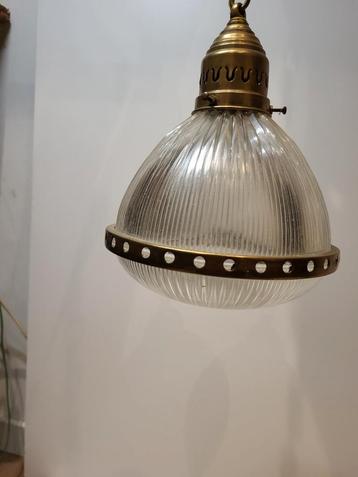Persglazen Hanglamp met Messing Montuur beschikbaar voor biedingen