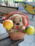 Vintage Opwind Hondje met Sambaballen in Mandje, Antiek en Kunst, Antiek | Speelgoed, Ophalen of Verzenden