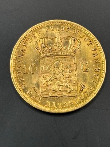 Prachtige gouden 10 gulden Willem I 1837 beschikbaar voor biedingen