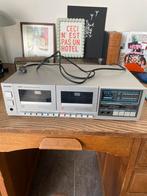 Vintage Philips zilver dubbelcassettedeck FC 157, Ophalen of Verzenden, Philips
