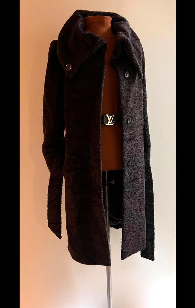 MaxMara Max Mara 42 alpaca wollen teddy mantel bruin, Kleding | Dames, Jassen | Winter, Zo goed als nieuw, Maat 42/44 (L), Bruin