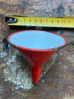 Vintage Emaille Trechter Rood/Wit - 10cm, Antiek en Kunst, Antiek | Emaille, Ophalen of Verzenden