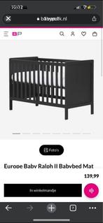 Zwarte ledikant incl. Matras, Ophalen, Zo goed als nieuw, Ledikant