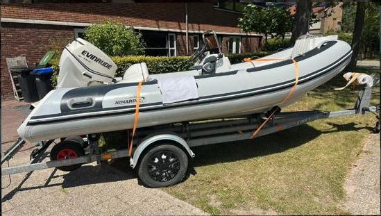 Nimarine RIB 410 met Evinrude 40 PK 2-takt motor, Watersport en Boten, Kano's, Zo goed als nieuw, Ophalen
